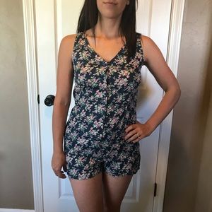 Glamorous UK navy floral romper.